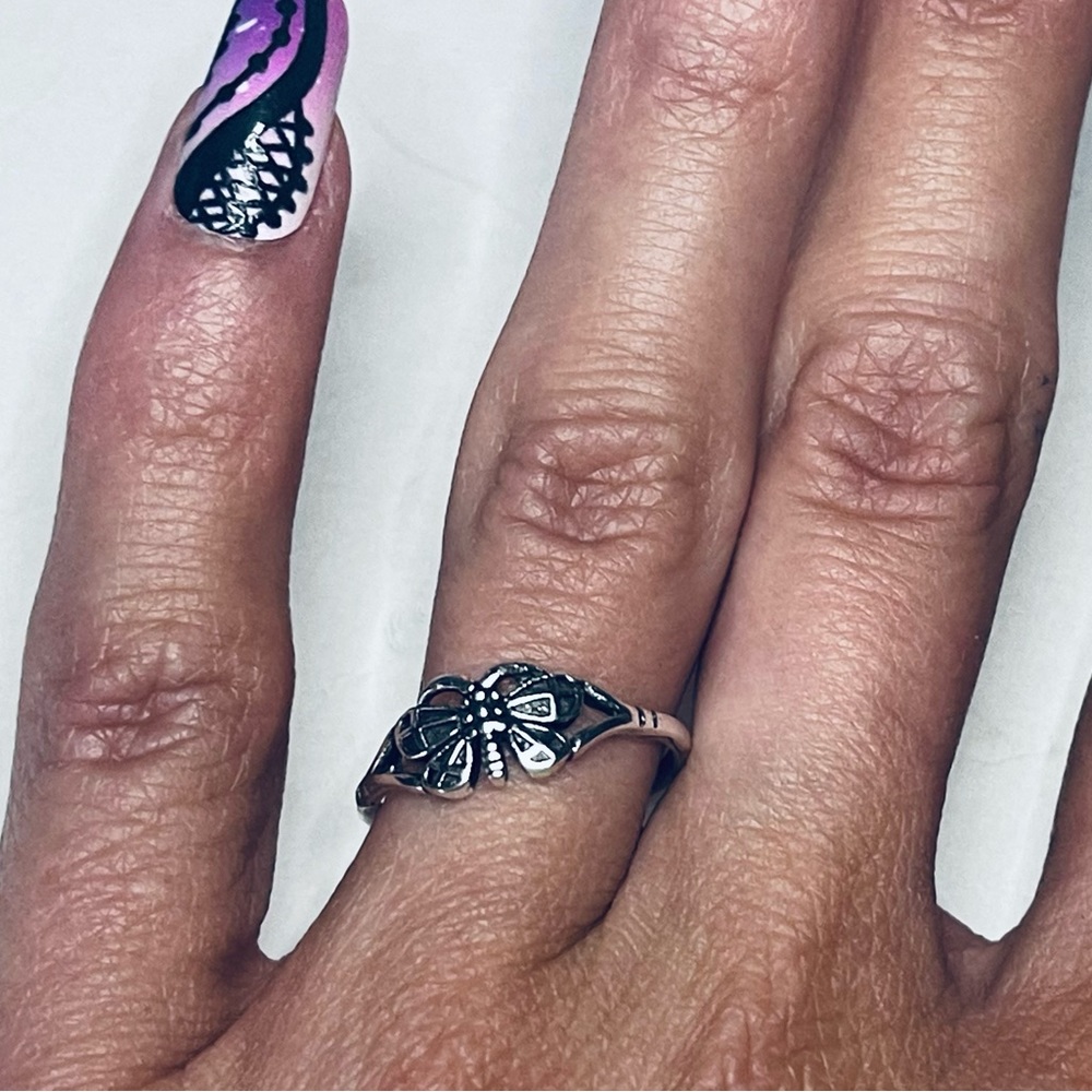 New Sterling Silver Handmade Moth Minimalist Bohemian Vibes Gothic Ring 6 - Picture 8 of 10